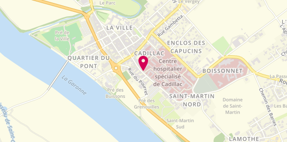 Plan de Centre Hospitalier Spécialisé de Cadillac, 89 Rue Cazeaux Cazalet, 33410 Cadillac-sur-Garonne
