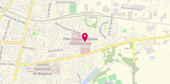 Plan de Pole Hospitalisation Psychiatrique Bergeracois, 2 Boulevard Albert Claveille, 24100 Bergerac