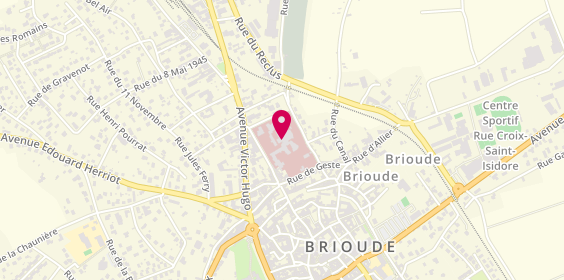 Plan de Centre Hospitalier de Brioude, 2 Rue Michel de l'Hôpital, 43100 Brioude