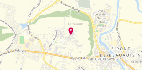 Plan de Centre Hospitalier Yves Touraine, 205 Rue Lieutenant Richard, 38480 Le Pont-de-Beauvoisin