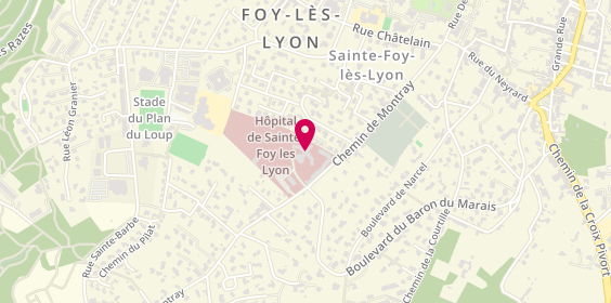 Plan de Hôpital Maternité de Sainte-Foy-lès-Lyon, 78 chemin de Montray, 69110 Sainte-Foy-lès-Lyon