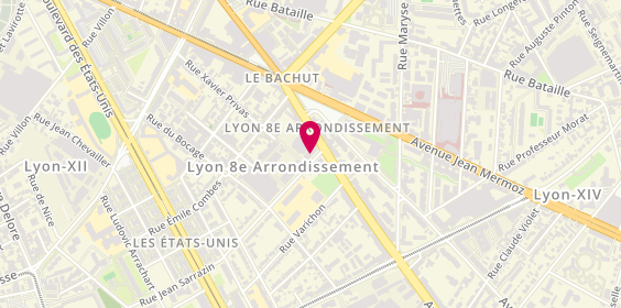 Plan de Docteur Collotte Chirurgien Orthopédiste Epaule Lyon, 24 avenue Paul Santy, 69008 Lyon