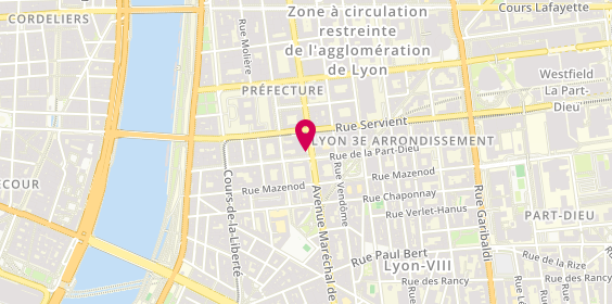Plan de Clinique de la Part Dieu, 96 Avenue de Saxe, 69003 Lyon