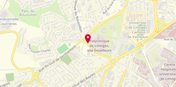 Plan de OSTYN Emmanuel, Selarl Ostyn Sekkal
Polyclinique
1 Rue Victor Schoelcher
Site Emailleurs, 87000 Limoges