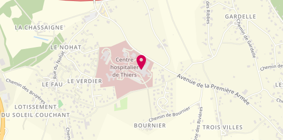Plan de Centre Hospitalier de Thiers, Route de Fau, 63300 Thiers