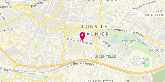 Plan de Clinique du Jura, 9 Rue Louis Rousseau, 39000 Lons-le-Saunier