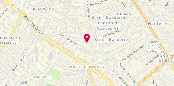 Plan de Hopital de Jour de la Clinique Psychiatrique, 17 Rue Fernand Pineau Chaillou, 44300 Nantes