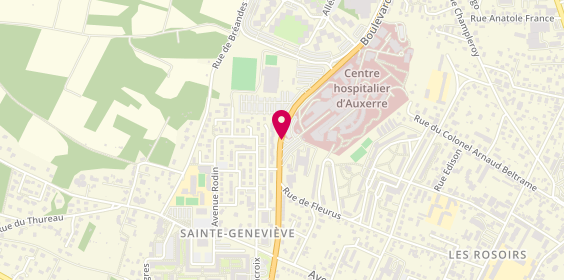 Plan de Centre Hospitalier Auxerre, 2 Boulevard de Verdun, 89000 Auxerre