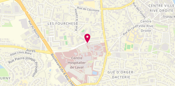 Plan de Centre Hospitalier de Laval, 33 Rue du Haut Rocher, 53000 Laval