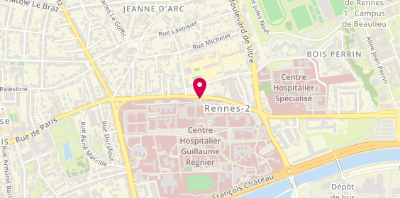 Plan de Centre Hospitalier Guillaume Régnier Rennes, 108 Avenue du General Leclerc, 35011 Rennes