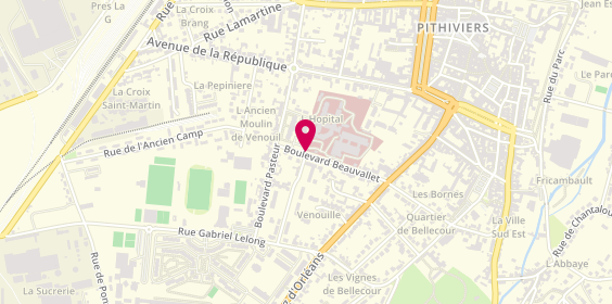 Plan de Centre Hospitalier Pithiviers, 10 Boulevard Beauvallet, 45300 Pithiviers