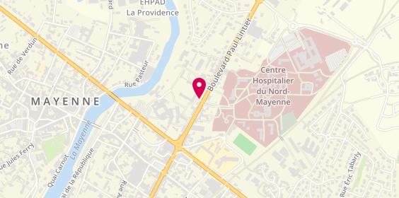 Plan de Centre Hospitalier Nord Mayenne, Cs 60102
229 Boulevard Paul Lintier, 53103 Mayenne