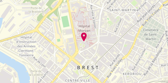 Plan de Centre Hospitalier Régional Universitaire, Service d'Urgences, 2 avenue Foch, 29200 Brest