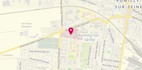 Plan de Groupement Hospitalier Aube Marne - site de Romilly-sur-Seine, Rue Paul Vaillant Couturier, 10100 Romilly-sur-Seine