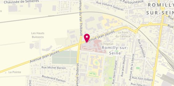 Plan de Clinique du Pays de Seine, 83 avenue Jean Jaurès, 10100 Romilly-sur-Seine