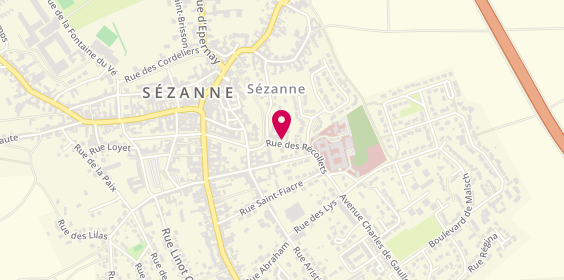 Plan de Centre Hospitalier de Sezanne, 16 Rue des Récollets, 51120 Sézanne