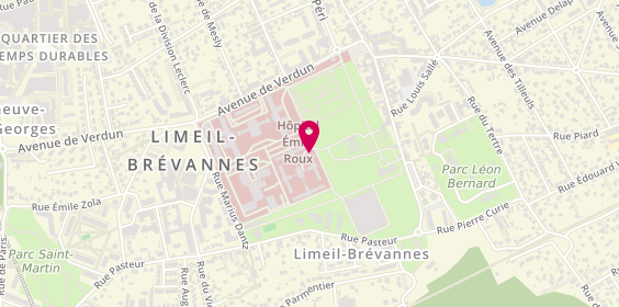 Plan de Hôpital Emile Roux, 1 avenue de Verdun, 94450 Limeil-Brévannes