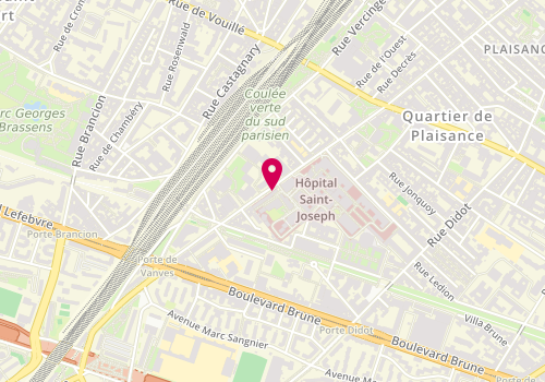 Plan de Hôpital Léopold Bellan, 189 Rue Raymond Losserand, 75014 Paris
