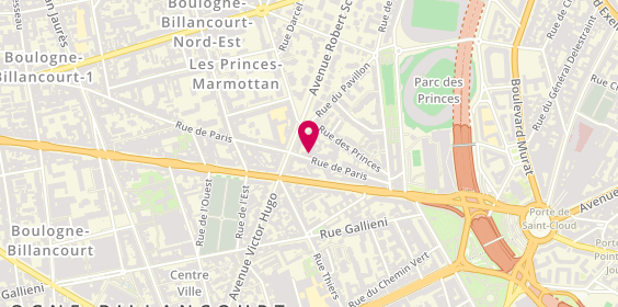 Plan de Centre de Cancérologie de la Porte de Saint-Cloud, 30 Rue de Paris, 92100 Boulogne-Billancourt