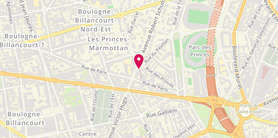 Plan de Clinique des Princes, 13 Route Départementale -Pt André Malraux, 92100 Boulogne-Billancourt