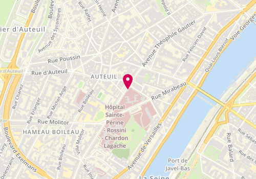Plan de Hôpital Chardon Lagache, 11 Rue Chardon Lagache, 75016 Paris
