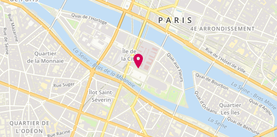 Plan de Hotel Dieu de Paris Hopital, 1 Place J Paul Ii Parvis Notre Dame, 75004 Paris