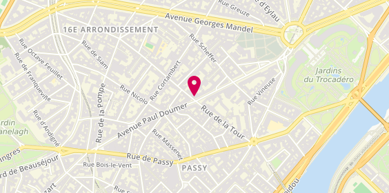 Plan de Clinique du Trocadéro, 62 Rue de la Tour, 75116 Paris