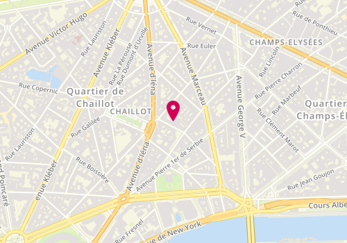 Plan de Groupement d'Anesthésistes de la Clinique Bizet , centre de consultation Paris 16, 22 Bis Rue Georges Bizet, 75116 Paris