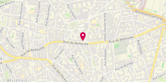 Plan de Cmp Adultes Belleville, 213 Rue Belleville, 75019 Paris