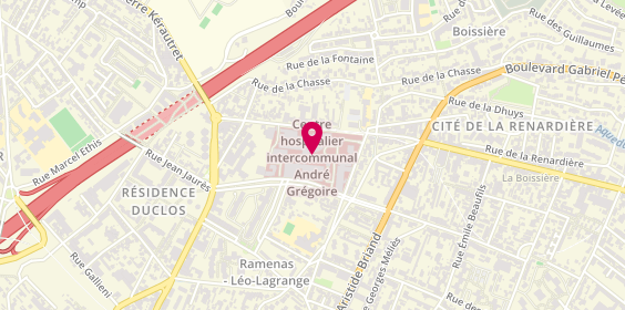 Plan de Hôpital André Grégoire, 56 Boulevard de la Boissière, 93100 Montreuil