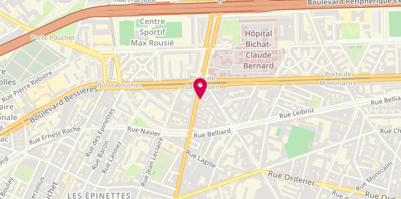 Plan de Hôpital de Jour l'Etincelle, 146 avenue de Saint-Ouen, 75018 Paris