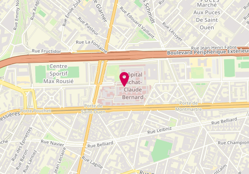 Plan de Hôpital Bichat-Claude Bernard, 46 Rue Henri Huchard, 75018 Paris