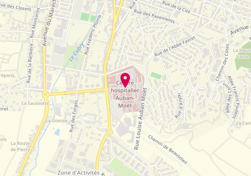 Plan de GCS Maternité d’Epernay, 137 Rue de l'Hôpital Auban - Moët, 51205 Épernay