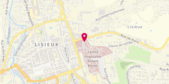 Plan de Centre Hospitalier Robert Bisson, 4 Rue Roger Aini, 14100 Lisieux
