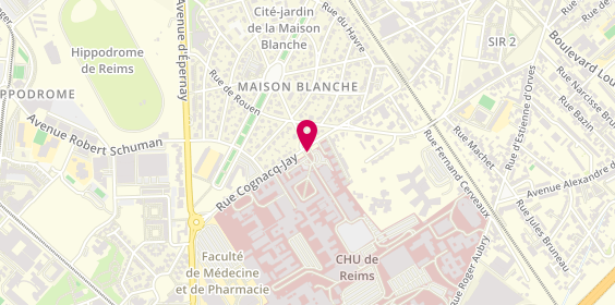 Plan de Hôpital Maison Blanche, 45 Rue Cognacq Jay, 51092 Reims