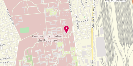 Plan de Centre Hospitalier du Rouvray, 4 Rue Paul Eluard, 76300 Sotteville-lès-Rouen