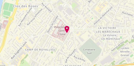 Plan de Polyclinique Saint Côme, 7 Rue Jean-Jacques Bernard, 60200 Compiègne