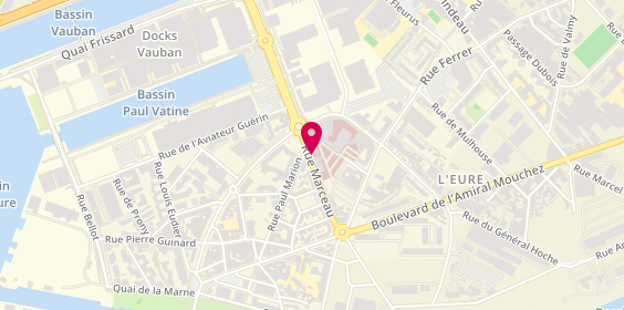 Plan de Clinique Les Ormeaux Vauban le Havre, 36 Rue Marceau, 76600 Le Havre