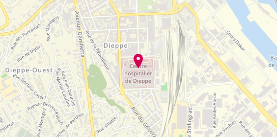 Plan de Hôpital Centre Hospitalier, avenue Pasteur, 76202 Dieppe