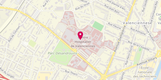 Plan de Centre Hospitalier de Valenciennes PÔLE IMAGERIE, Hôpital Jean Bernard 114 Avenue Désandrouin, 59322 Valenciennes